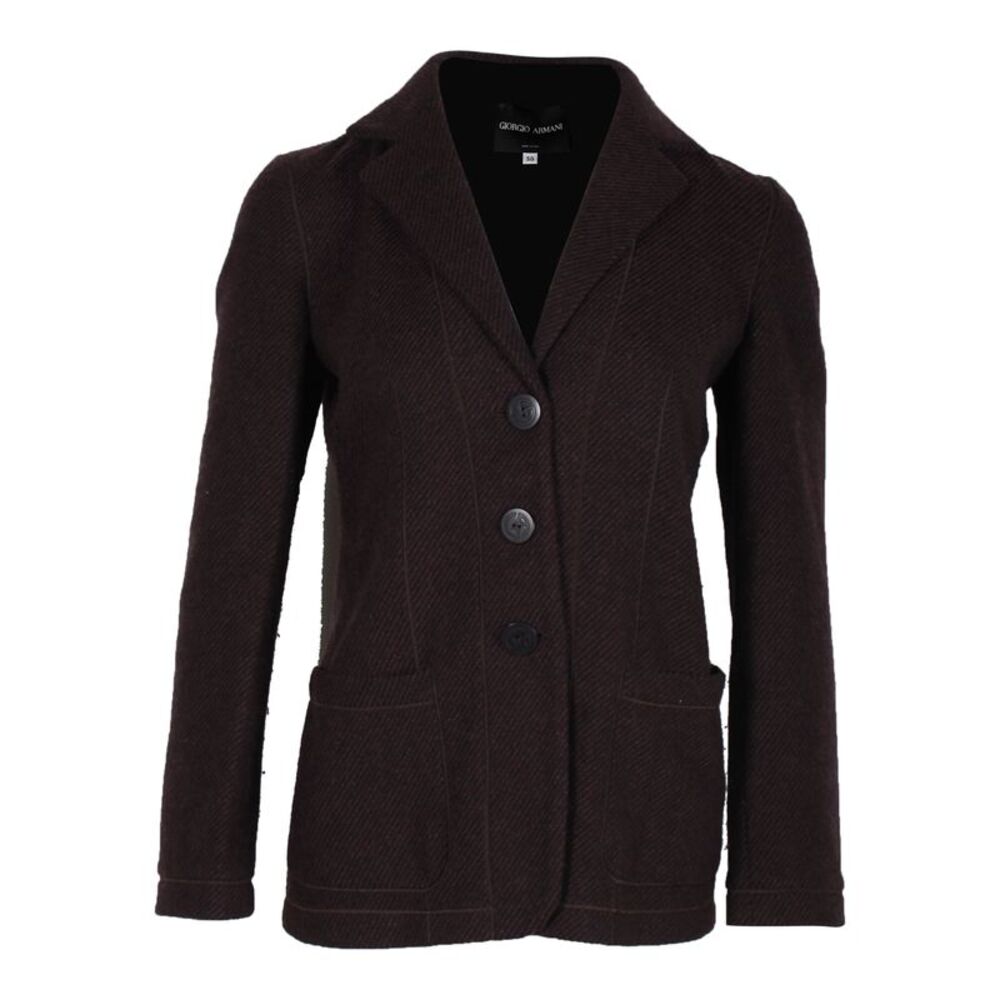 Giorgio Armani Single-Breasted Blazer in Brown Cashmere